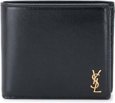 Saint Laurent Portemonnee met logoplakkaat Zwart