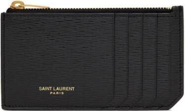 Saint Laurent Portemonnee met logoprint Zwart
