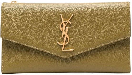 Saint Laurent Portemonnee met monogram Groen