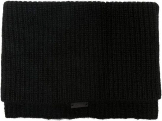 Saint Laurent Ribgebreide sjaal Zwart