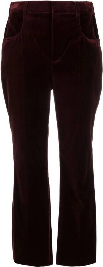 Saint Laurent Ribfluwelen broek Rood