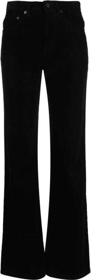 Saint Laurent Ribgebreide broek Zwart