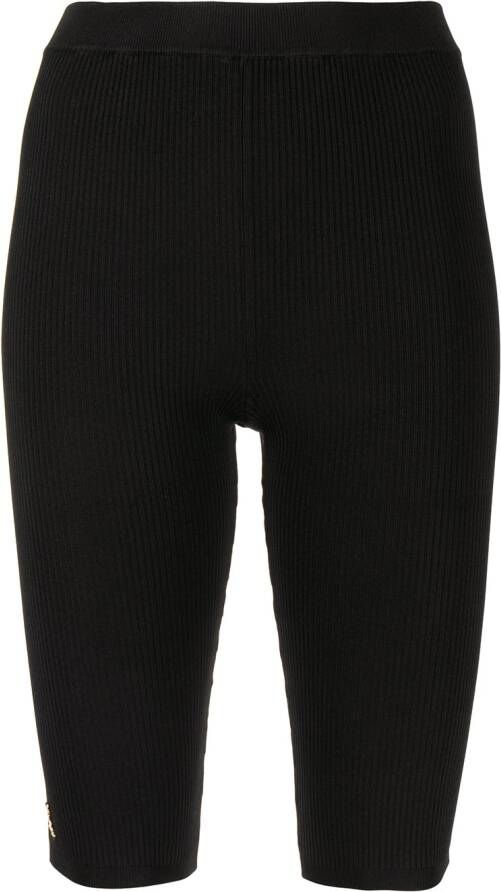 Saint Laurent Ribgebreide shorts Zwart