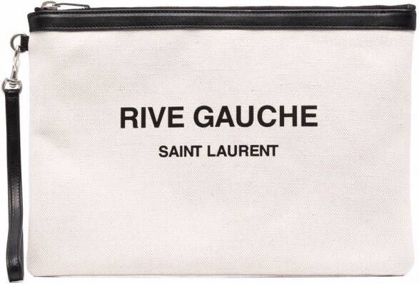 Saint Laurent Rive Gauche canvas buidel Beige