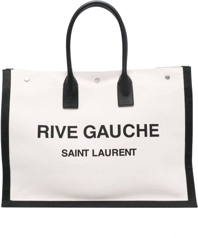 Saint Laurent Rive Gauche leren shopper Beige