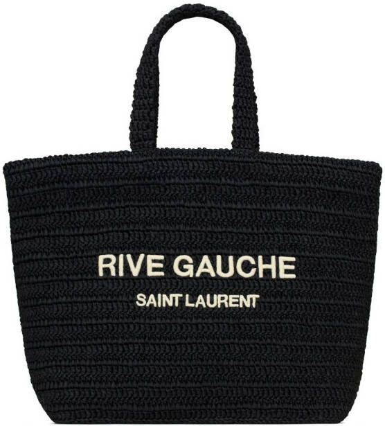 Saint Laurent Rive Gauche shopper met borduurwerk Zwart
