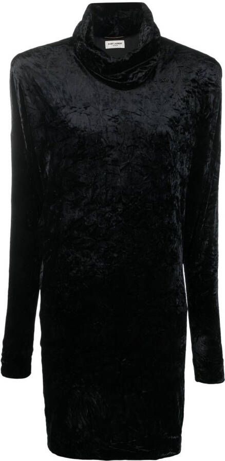 Saint Laurent Mini-jurk met col Zwart