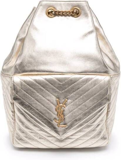 Saint Laurent Rugzak met logo Goud