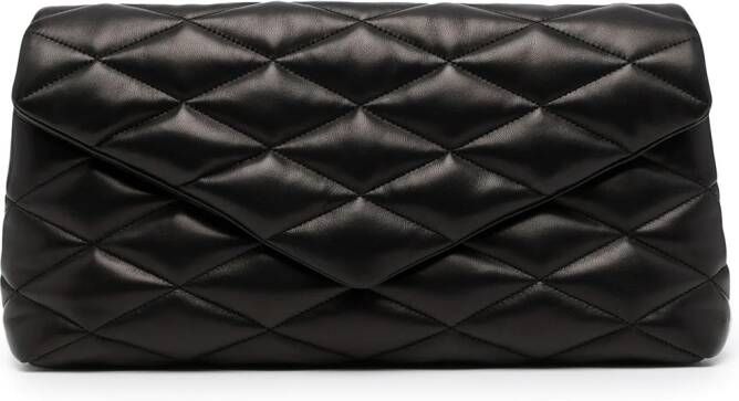 Saint Laurent Sade gewatteerde clutch Zwart