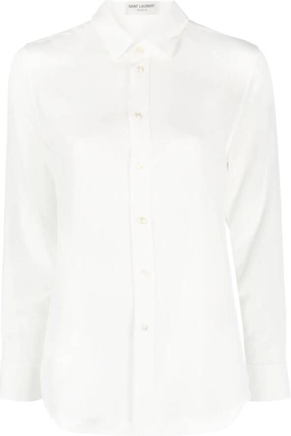 Saint Laurent shirt met opstaande col Wit