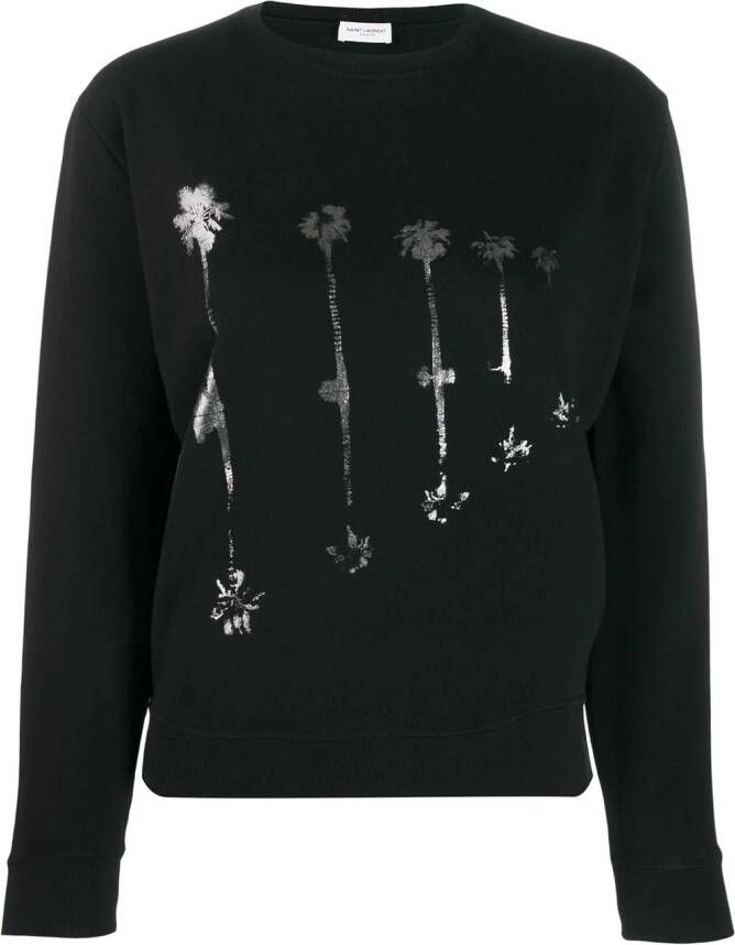 Saint Laurent Shirt met palmboom print Zwart