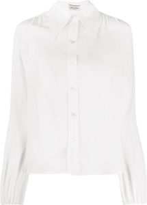 Saint Laurent Shirt met pofmouwen Wit