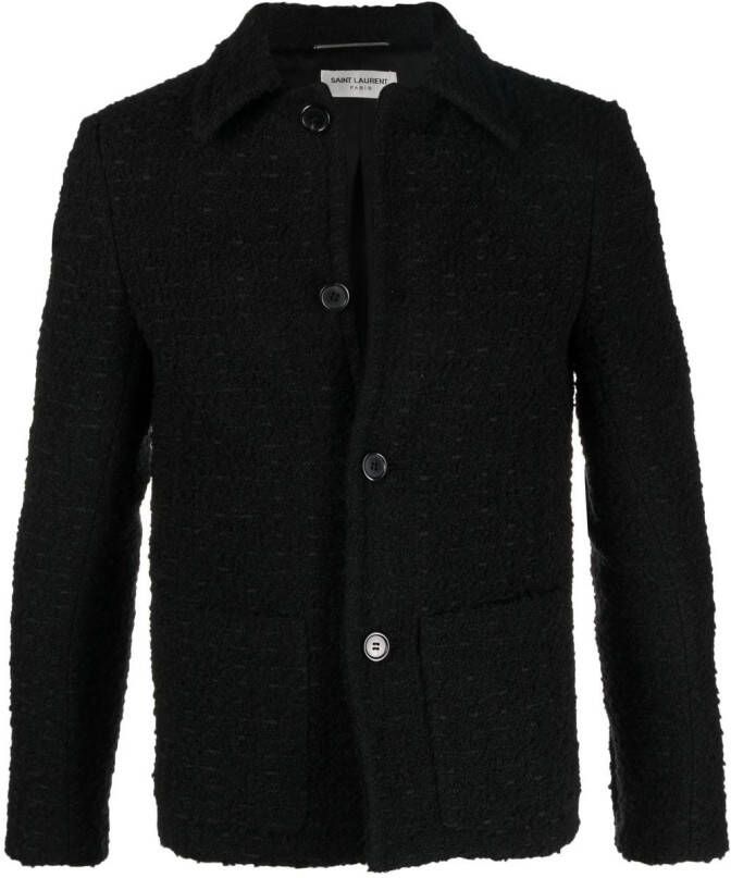 Saint Laurent Shirtjack van wolmix Zwart