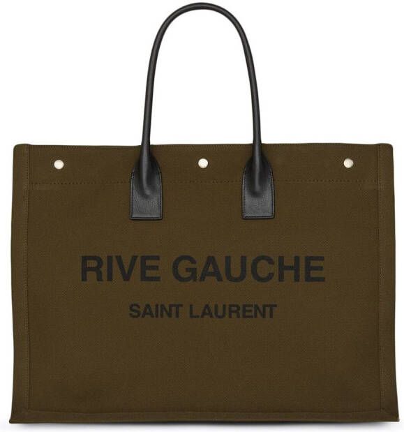 Saint Laurent Shopper met logoprint Groen