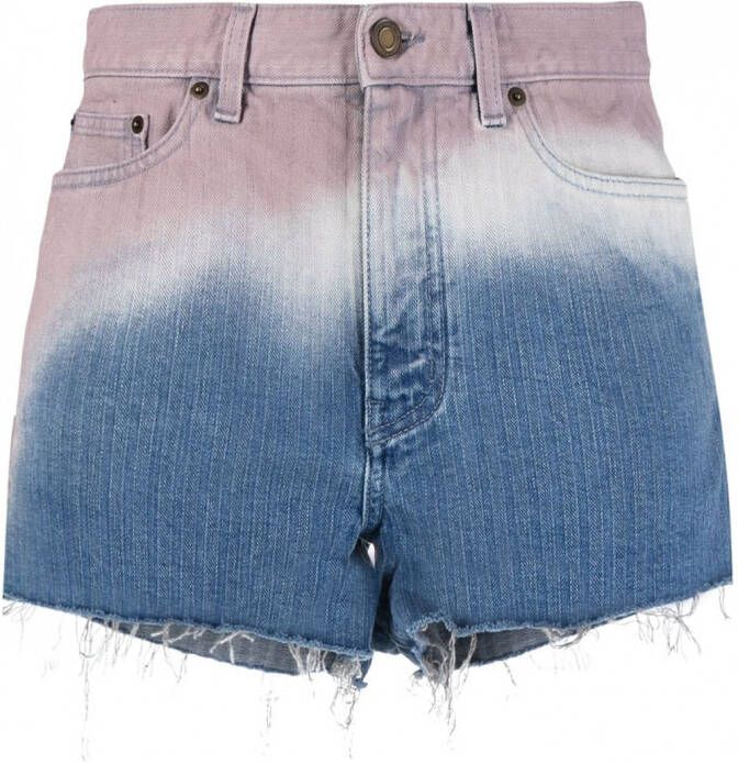 Saint Laurent Shorts met ombré-effect Blauw