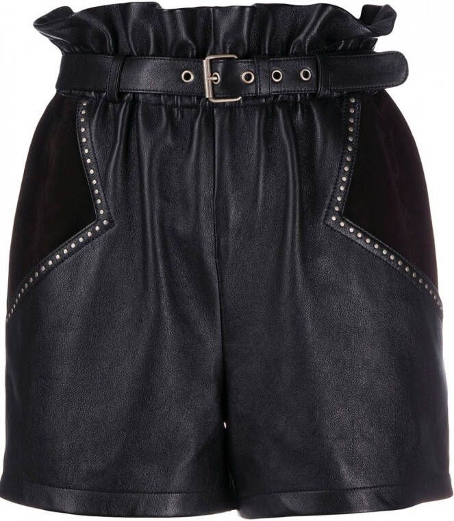 Saint Laurent Shorts met studs Zwart