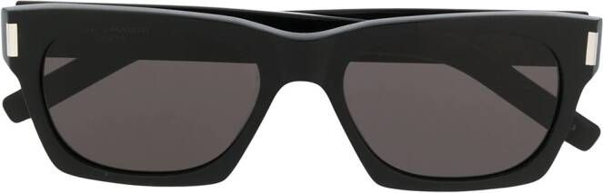 Saint Laurent SL402 zonnebril met rechthoekig montuur Zwart