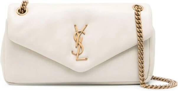 Saint Laurent Puffer kleine schoudertas Beige