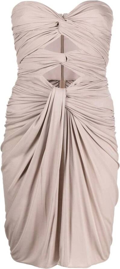 Saint Laurent Strapless jurk Beige