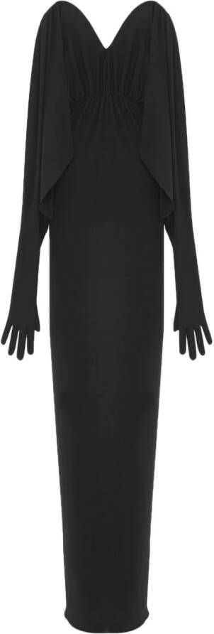 Saint Laurent Strapless maxi-jurk Zwart