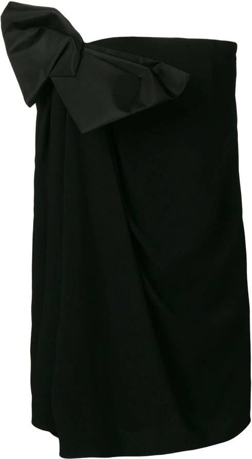 Saint Laurent Jurk met strikdetail Zwart