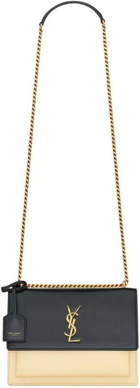 Saint Laurent Sunset tweekleurige schoudertas Zwart