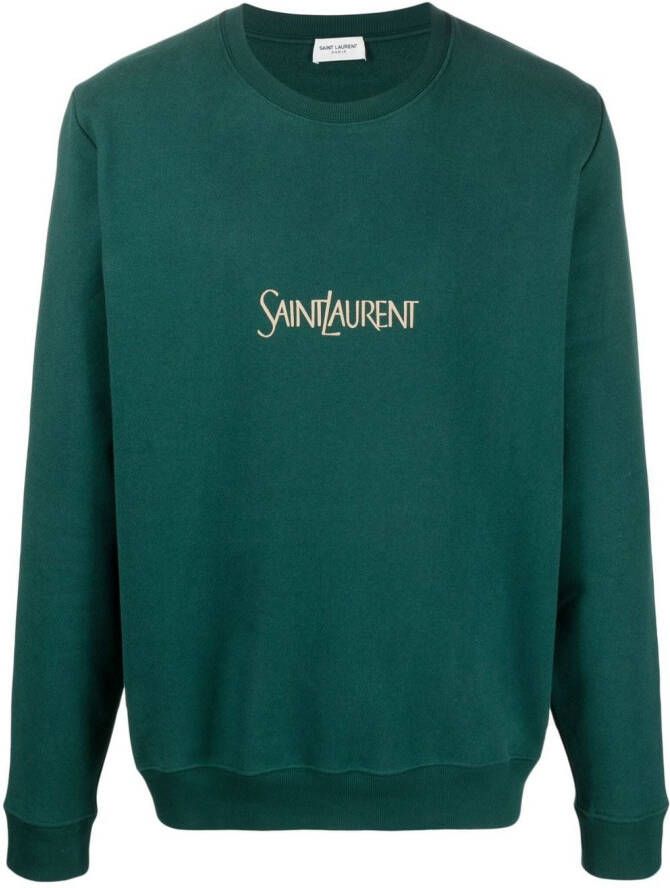 Saint Laurent Sweater met logoprint Groen