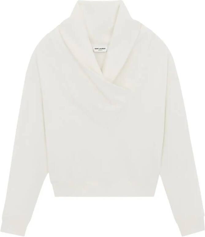 Saint Laurent Sweater met sjaalkraag Wit