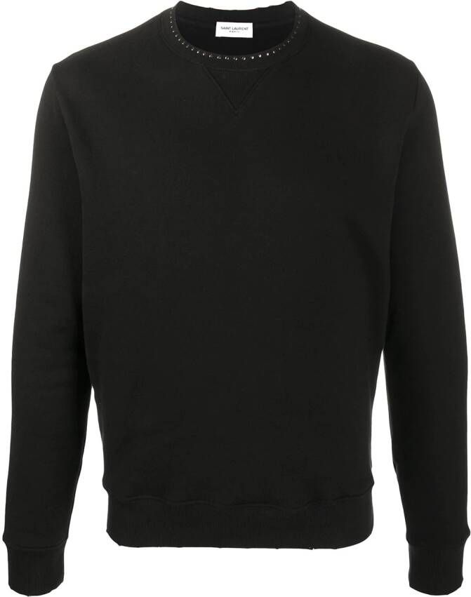 Saint Laurent Sweater met studs Zwart
