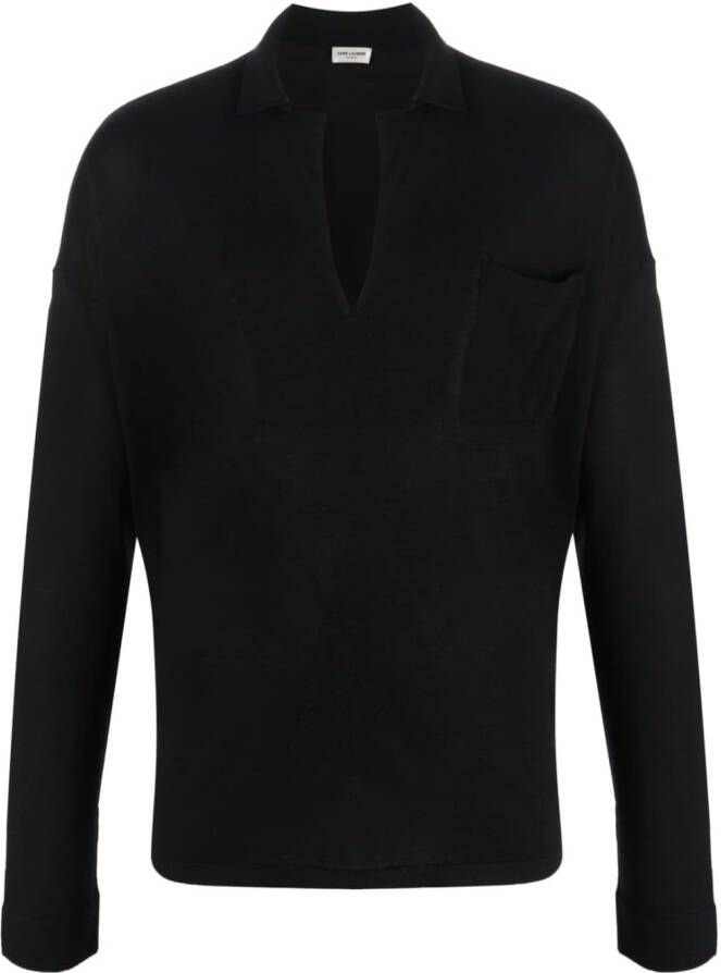Saint Laurent Sweater met V-hals Zwart