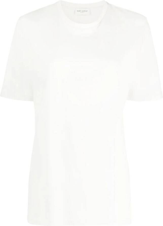 Saint Laurent T-shirt met geborduurd logo Wit