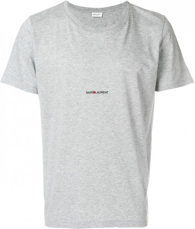 Saint Laurent T-shirt met logoprint Grijs