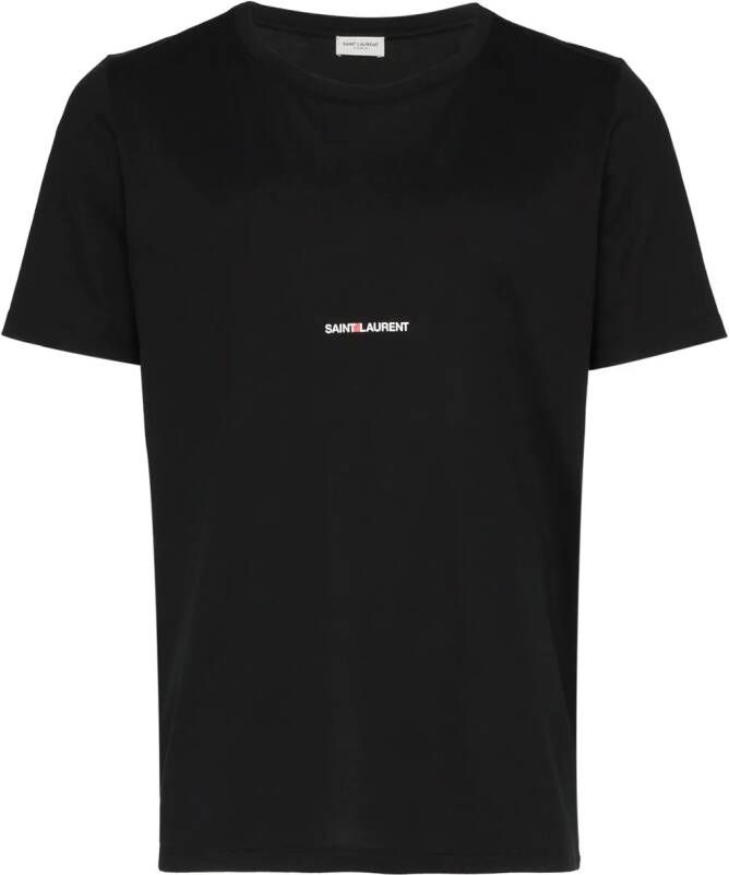 Saint Laurent T-shirt met logoprint Zwart