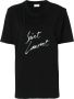 Saint Laurent t shirt met logoprint dames katoen XL Zwart - Thumbnail 1