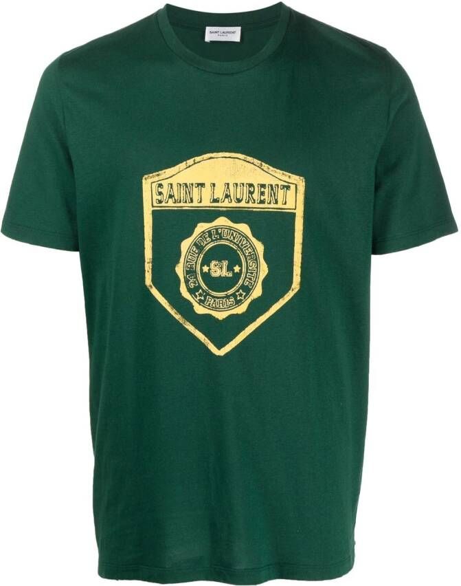 Saint Laurent T-shirt met print Groen