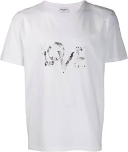 Saint Laurent T-shirt met print Wit