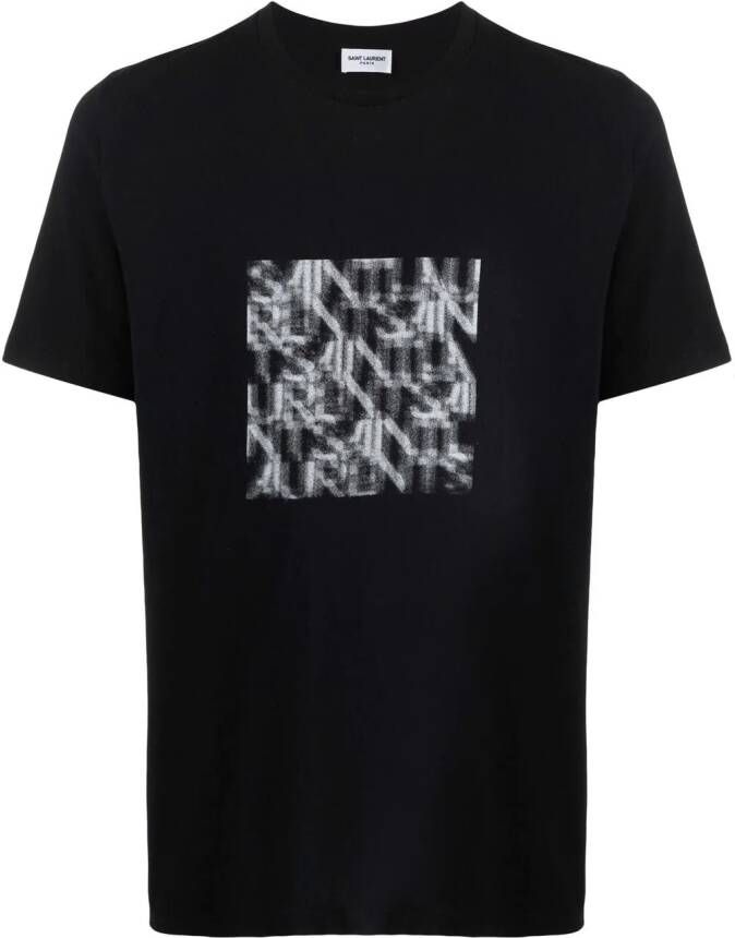 Saint Laurent T-shirt met print Zwart