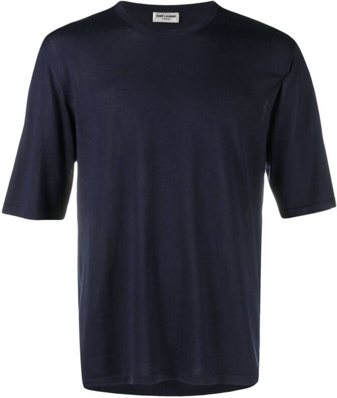 Saint Laurent T-shirt met ronde hals Blauw