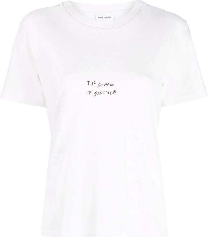Saint Laurent T-shirt met tekst Wit