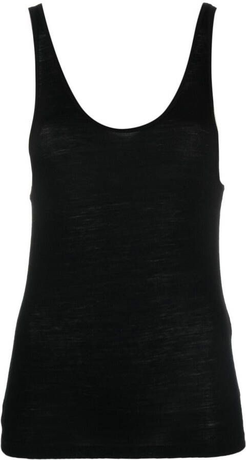 Saint Laurent Tanktop met geborduurd logo Zwart