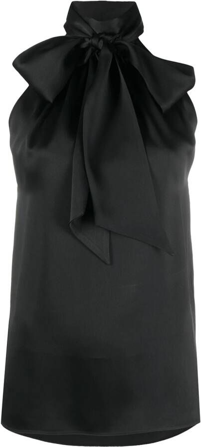 Saint Laurent Tanktop met strik Zwart