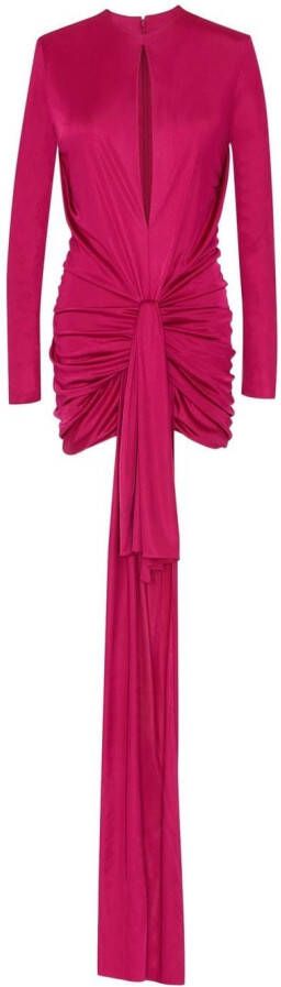 Saint Laurent Mini-jurk met gestrikte voorkant Roze