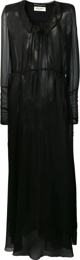 Saint Laurent Transparante jurk Zwart