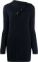 Saint Laurent Trui met omgeslagen kraag Blauw - Thumbnail 1