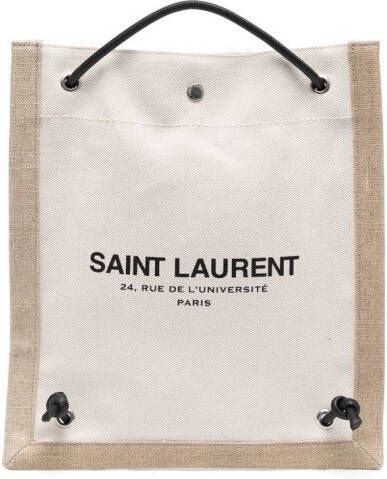 Saint Laurent Canvas rugzak Beige