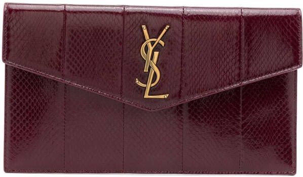 Saint Laurent Uptown clutch met logoplakkaat Rood