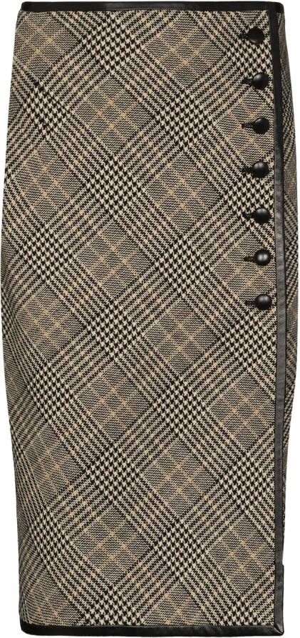 Saint Laurent Wollen kokerrok Beige