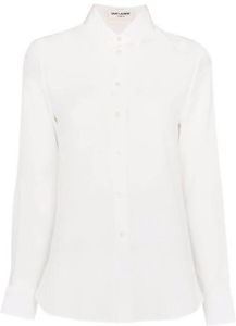 Saint Laurent Zijden blouse Wit