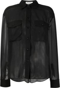Saint Laurent Zijden blouse Zwart