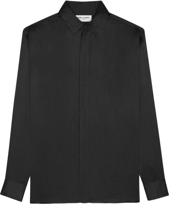 Saint Laurent Zijden overhemd Zwart